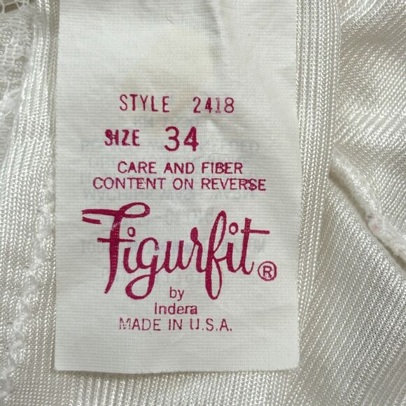 Figurfit Womens Camisole Size 34 White Lacey Feminine Sexy Lingerie Trousseau - Picture 3 of 5